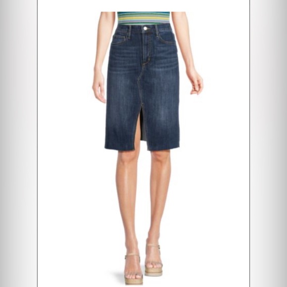 Joe’s Front Vent Denim Skirt Raw Edge Olga Size 31 (12)...
